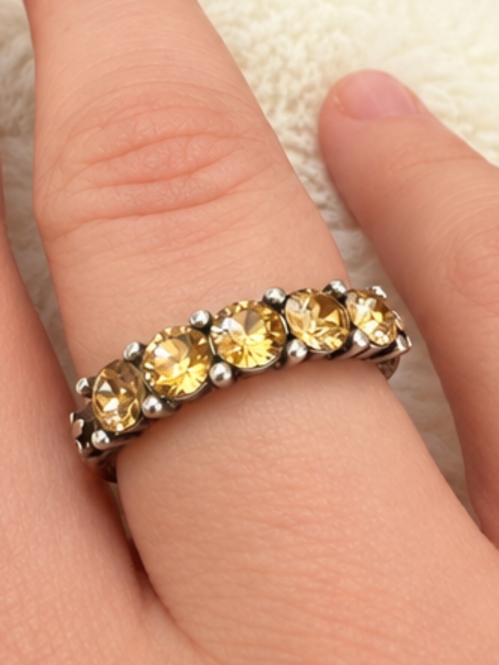 French Kande | Silver Swarovski Crystal Ring